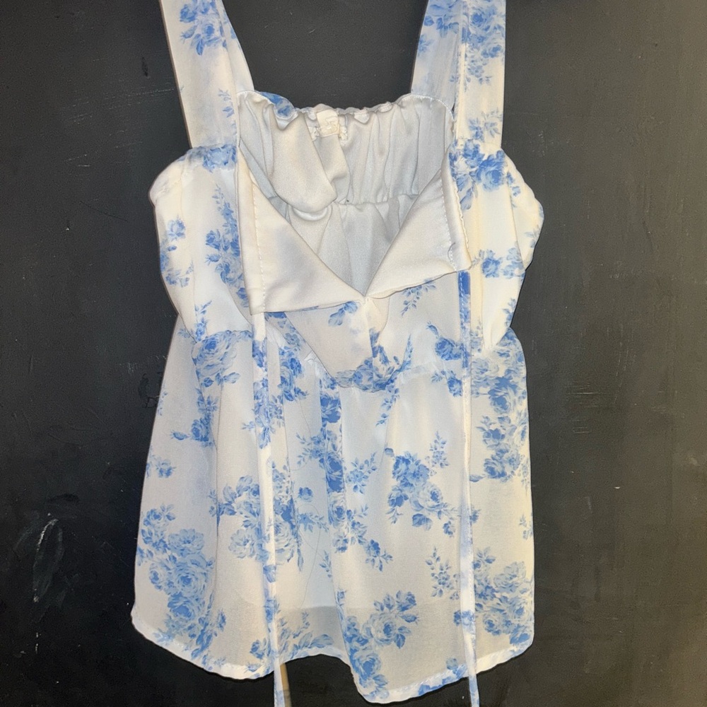 Floral Blue Women's Top